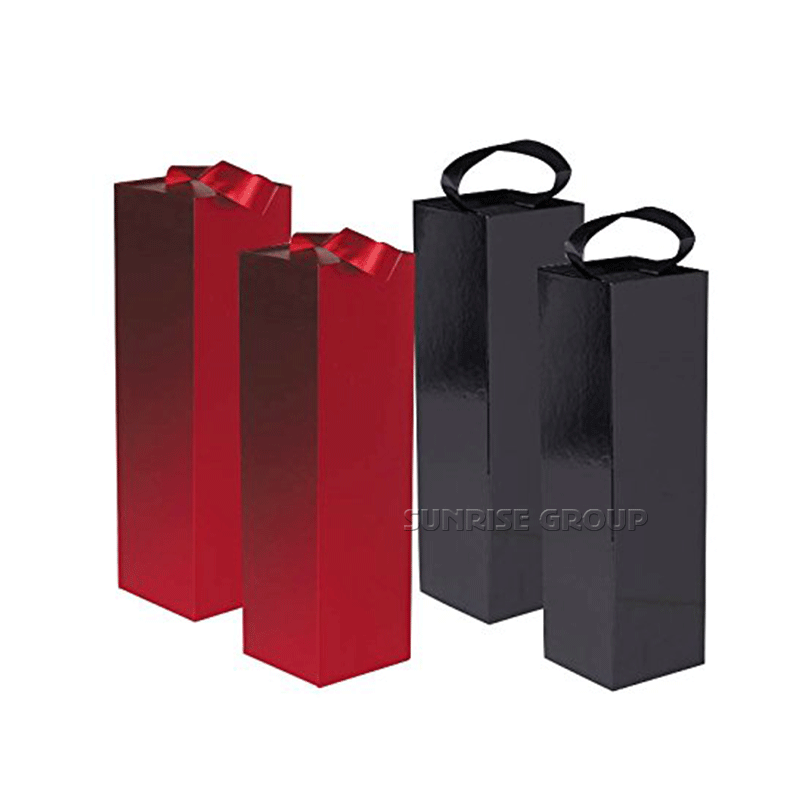 손잡이를 가진 주문을 받아서 만들어진 장방형 Foldable 포도주 포장 상자