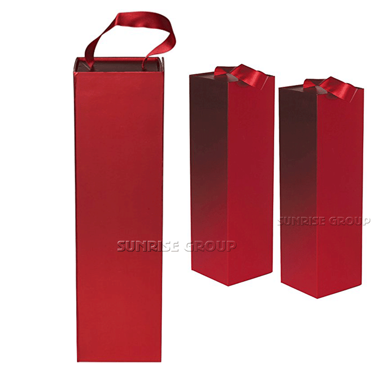 손잡이를 가진 주문을 받아서 만들어진 장방형 Foldable 포도주 포장 상자