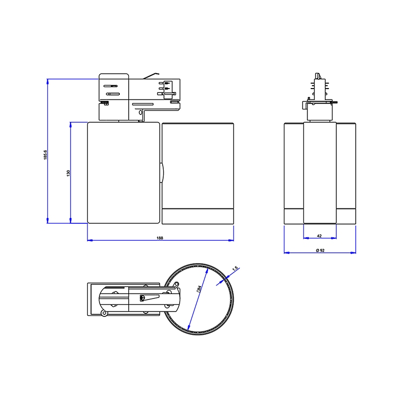 7W-50W UL 인증 트랙 dimmable led 자리 조명 흰색 실내 전등