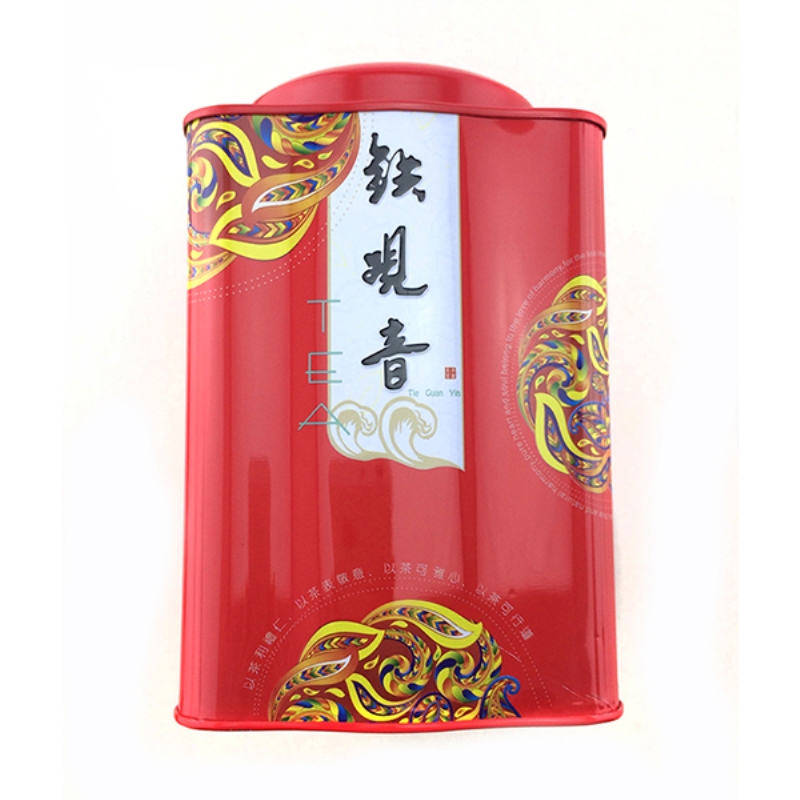 두 번 뚜껑이있는 전통적인 사각형 중국 차 주석 상자