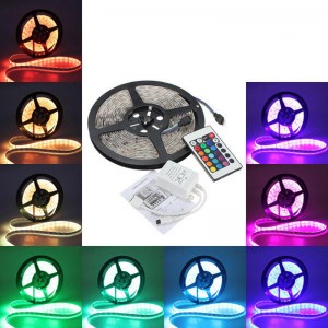 야외 12V 24V OEM Epistar 멀티 컬러 RGB LED 스트립 키트 SMD 5050 300LED 당 미터 방수 LED 스트라이프 물집 키트