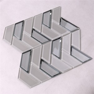 그는 hmb32 beidge 청어 뼈 12x12 장식 포장용 타일 사면 유리