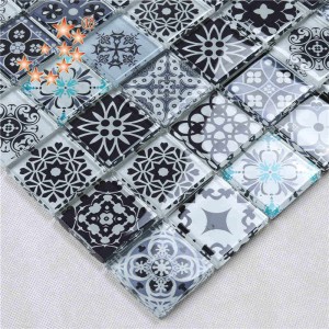 도매 광장 블루 모로코 크리스탈 유리 모자이크 타일 크리스탈 도자기 타일 호텔 클럽 장식 벽에 대 한