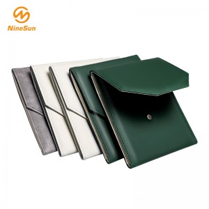 다색 고급 PU 가죽 목걸이, 진주 폴더