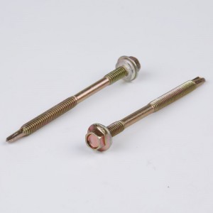 플라스틱 와셔, 더블 스레드, 노란색 아연 도금, 육각 머리와 자체 드릴링 나사