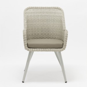 알루미늄 등나무 옥외 가구 6 개의 의자를 가진 직사각형 테이블을 놓으십시오