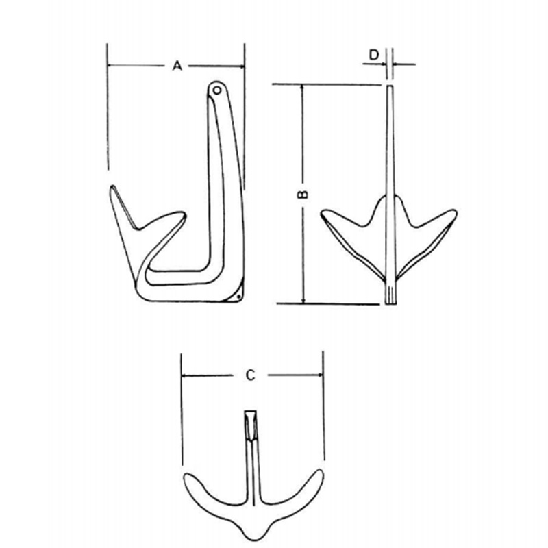 보트 용 아연 도금 된 브루스 앵커