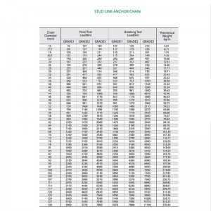 일반 스터드 2 급 앵커 체인