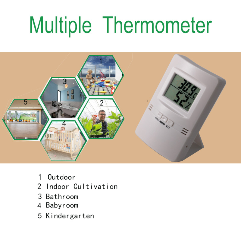 초박형 및 단일 LCD 디지털 온도계 및 습도계 + -1C + -5 % RH Hygrothermograph