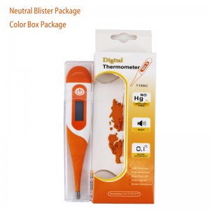 의료 전자 체온계 구두 온도 30 초 열 감지기가있는 쉬운 정확하고 직사각형 온도계 읽기
