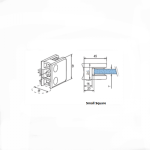 스테인레스 스틸 스퀘어 타입 유리 클램프
