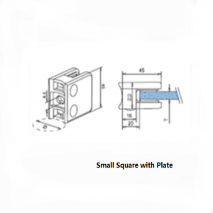 스테인레스 스틸 사각 접시 형 유리 클램프