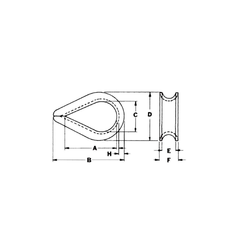 미국 유형 표준 G-411 가벼운 의무 와이어 로프 골무