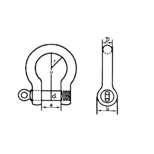 유럽 ​​타입의 아연 도금 된 대형 보우 걸쇠