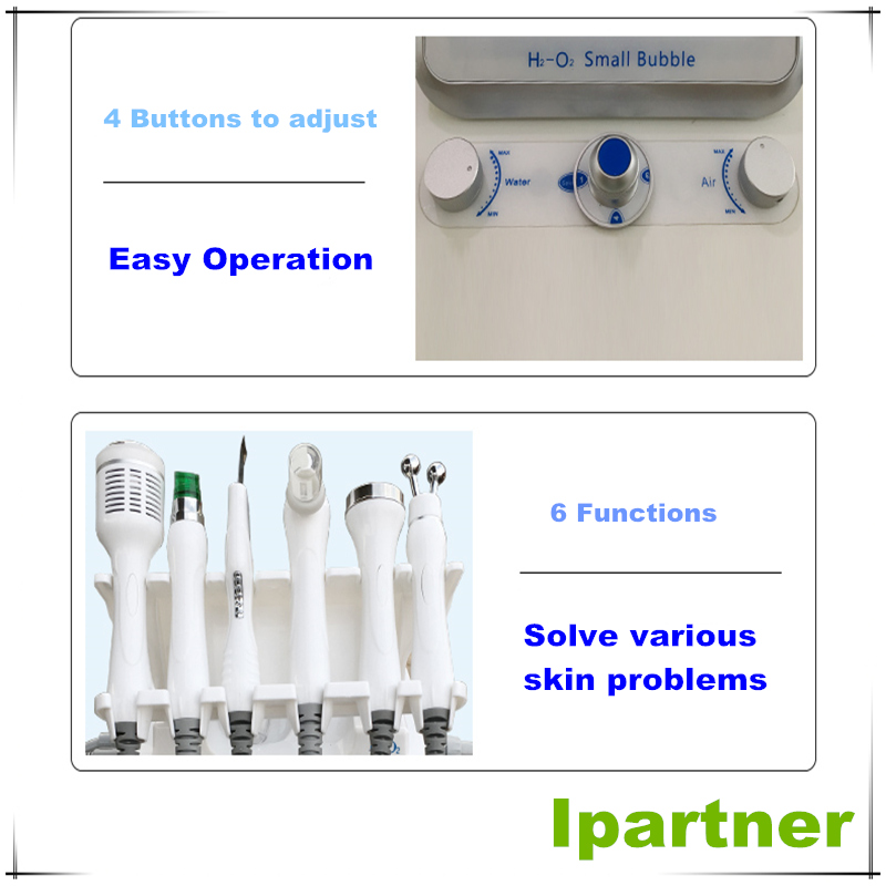 Ipartner 수소 산소 작은 거품 hydrofacial 6 1 다기능 피부 청소기