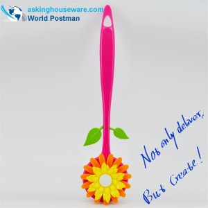 AKLBB001 긴 핸들 꽃 모양의 목욕 소프트 청소 브러쉬