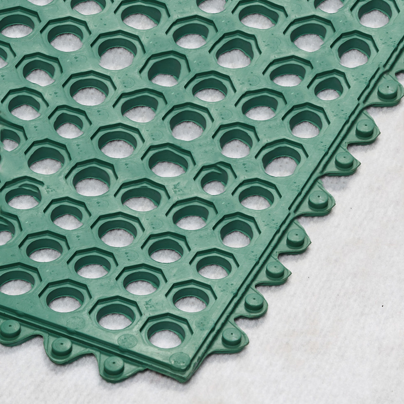 녹색 색상 안티 - 피로 주방 매트리스 배수 구멍 고무 바닥 매트