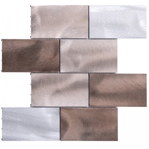 홈 장식 지하철 패턴 닦았 금속 알루미늄 벽 backsplash 모자이크 타일 욕실