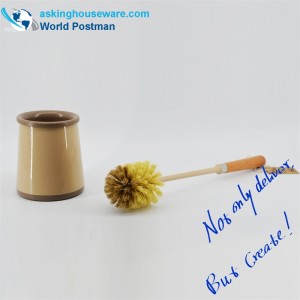 Akbrand 화장실 그릇 브러시 세트 홀더 캐디와 함께 비치 핸들