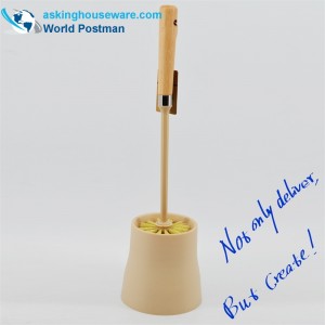 Akbrand 변기 브러시 세트 서리 낀 홀더와 비치 핸들