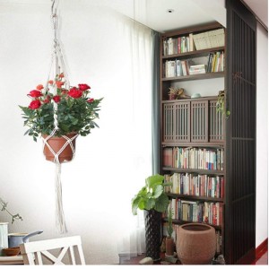 선물용 라운드 \u0026 스퀘어 포트 (냄비에 포함되지 않음)를위한 손으로 만든 코튼 로프 식물 옷걸이