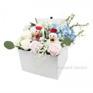 호화스러운 주문 인쇄 포장 짜임새 종이 선물 사각 꽃 상자