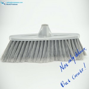 브러시 보드에 길고 가느 다란 구경을 가진 Akbrand 그레이 컬러 플라스틱 빗자루 헤드