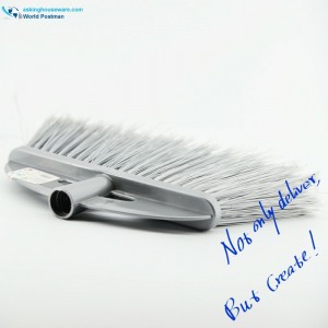 간단한 브러쉬 보드와 긴 회색 브리 슬이있는 Akbrand 플라스틱 빗자루 헤드