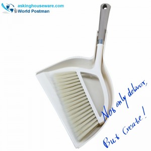 반달 모양의 빗자루가있는 Akbrand Dustpan 브러시 빗자루