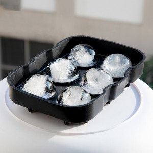 6 개 구획 실리콘 아이스 큐브 볼 제조기 금형 구형 금형 트레이 원형 바