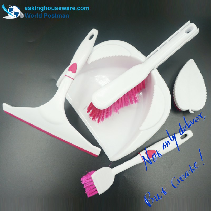 Akbrand Dustpan Brush 빗자루 창 스퀴지 접시 브러쉬 닦고 브러쉬 4in1 청소 도구 세트