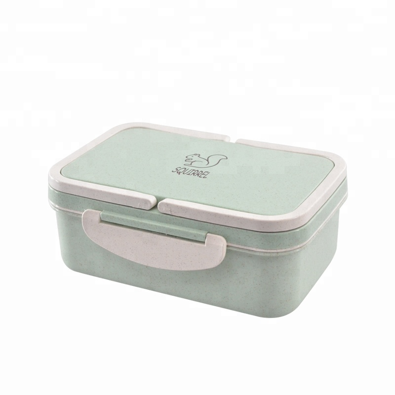 휴대용 친환경 BPA 무료 밀 짚 u0026 PP 3 구획 어린이 도시락 도시락 상자