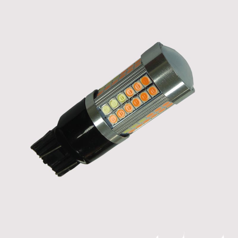 붙박이 super canbus error 진짜 진짜 21 / 5W 3030SMD 이중 색깔 switchback bay15d 1157 7443 3157는 drl를지도하고 신호등을 돌았 다