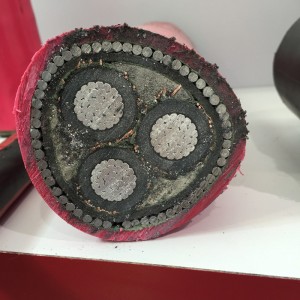 SANS 1339 XLPE 절연 정격 전압 3.8 / 6.6 KV 19/33 KV 용 6mm 3 코어 스와 장갑 케이블