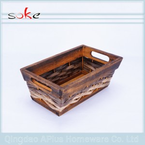 100 % PE 등나무 짠 스토리지 바구니