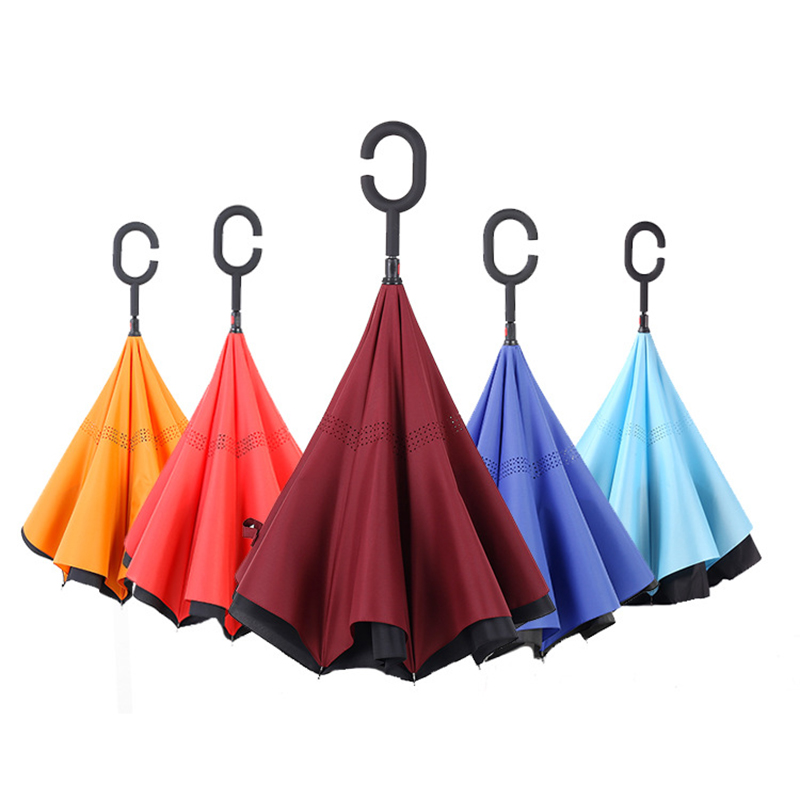 23 인치 더블 레이어 거꾸로 시작 하늘 디자인 장식 거꾸로 직선 우산