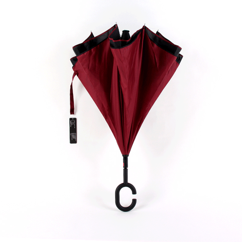2019 수동 열림 후방 자기 스탠드 2 패브릭 windproof 거꾸로 역 우산
