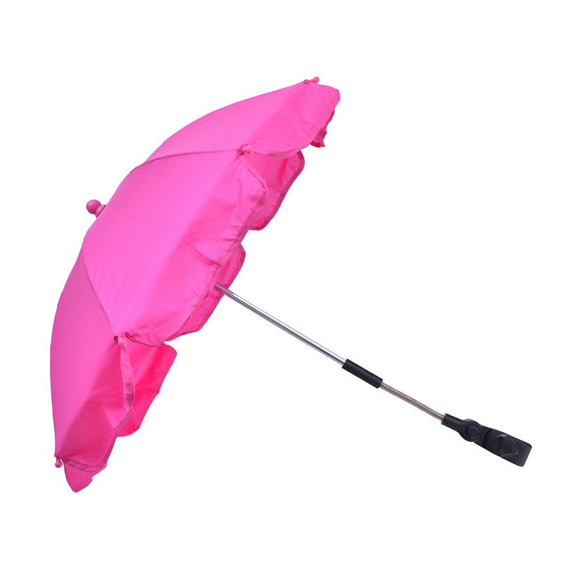 핑크 차 아기 유모차 클램프 우산 14 인치