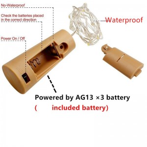 20 LED 스트립 와인 병 램프 요정 조명 코르크 문자열 와이어 2m 파티 결혼식