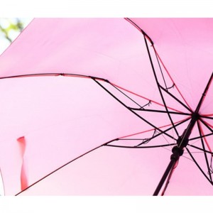 2019 자동 열기 노란색 오리 나무 손잡이 후크 2 접는 우산