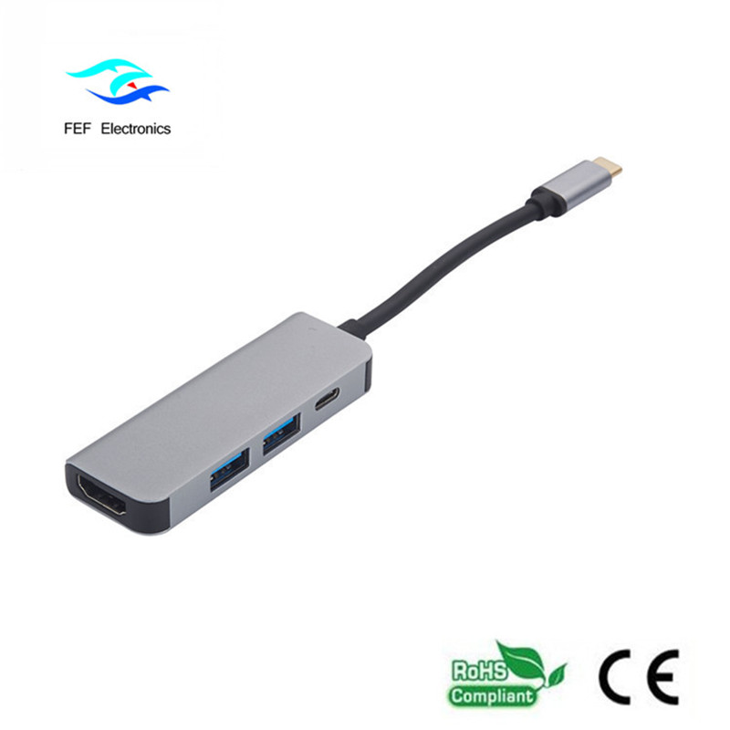 USB 유형 c / ​​HDMI 여성 + 2 * USB3.0 여성 + SD + TF 변환기 코드 : FEF-USBIC-022