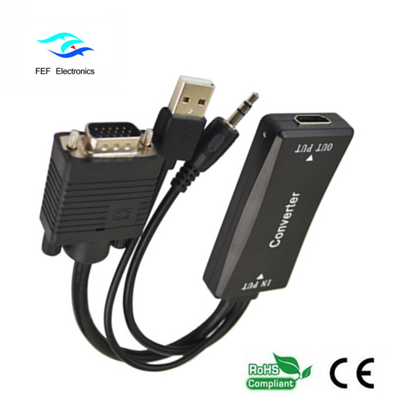 VGA 남성 대 HDMI 여성 + 오디오 + USB 전원 공급 장치 코드 : FEF-HIC-011