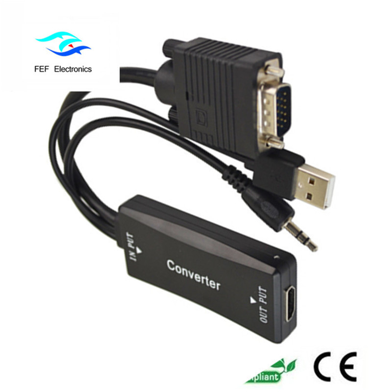 VGA 남성 대 HDMI 여성 + 오디오 + USB 전원 공급 장치 코드 : FEF-HIC-011