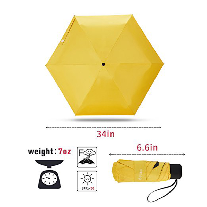 태양 우산 라이트 파라솔 미니 안티 자외선 노란색 작은 우산