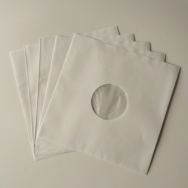 33RPM 화이트 크래프트 지주 레코드 내부 슬리브 Polylined 12 비닐 레코드 용 구멍