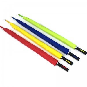 사용자 지정 다채로운 유리 섬유 프레임 긴 핸들 직선 Windproof 골프 우산