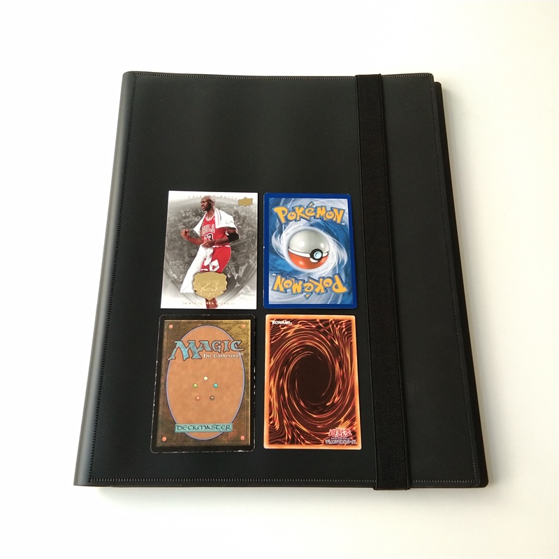 MTG / YGO / Sport 카드 용 9 포켓 폴리 블랙 컬렉터 카드 바인더 앨범