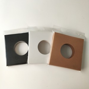 7 인치 45 RPM 350gsm 갈색 골판지 레코드 자켓 (홀 포함)