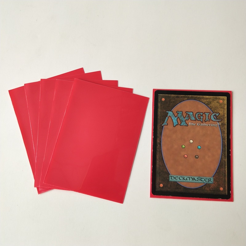 66x91mm 단색 빨강 표준 크기 MTG / 포켓몬 게임 카드 데크 보호 장치