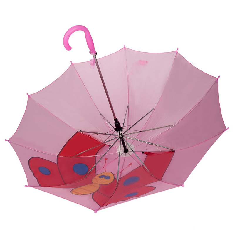 상단 판매 광고 분홍색 나비 사진 동물 어린이 맞춤식 자동 열기 직선 우산